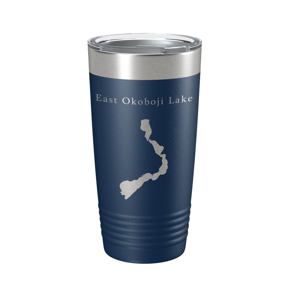 East Okoboji Lake Map Tumbler Travel Mug Insulated Laser Engraved Coffee Cup Iowa 20 oz