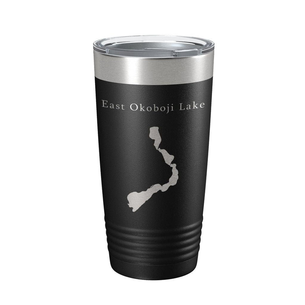 East Okoboji Lake Map Tumbler Travel Mug Insulated Laser Engraved Coffee Cup Iowa 20 oz