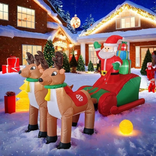 8 FT Christmas Inflatable Santa Outdoor Yard Decoration with LED Lights