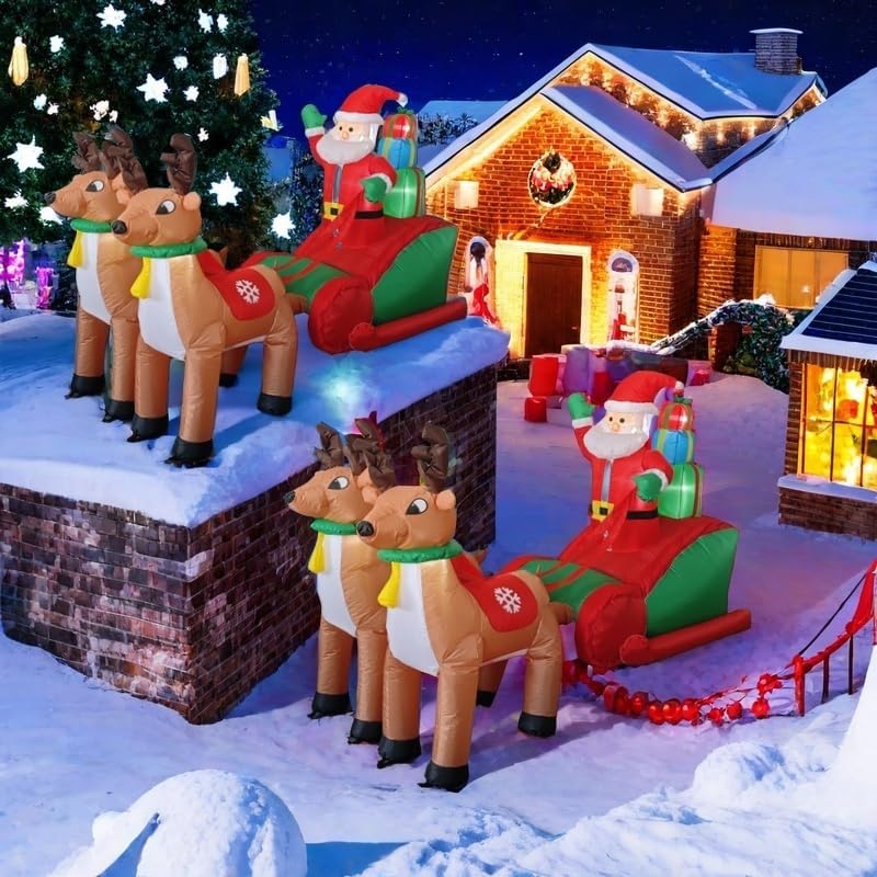 8 FT Christmas Inflatable Santa Outdoor Yard Decoration with LED Lights