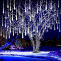 Meteor Shower Icicle Lights Outdoor - 8 Tubes, 192 LEDs, White, UL Plug