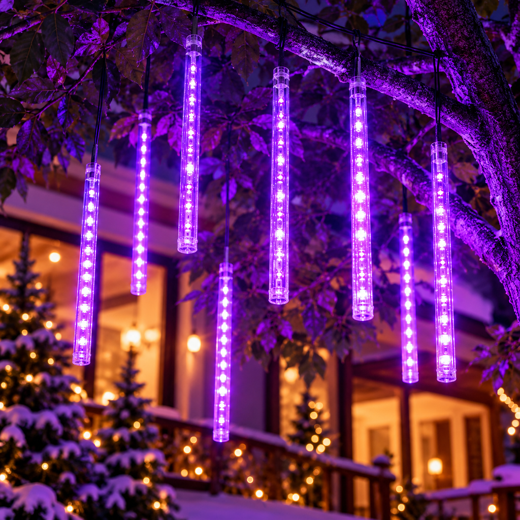 8 Tubes Snowfall 50cm - Purple