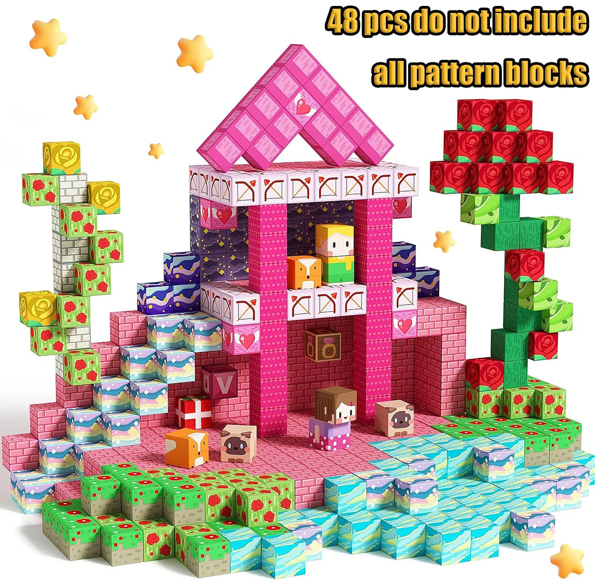 Magnetic Building Blocks Castle & Villa Set – STEM Construction Toy, Ages 3+