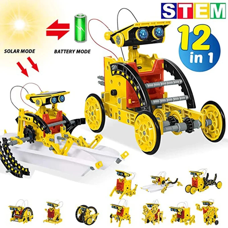 12-in-1 Solar Robot Science Kit – DIY STEM Building Toy, Ages 6+