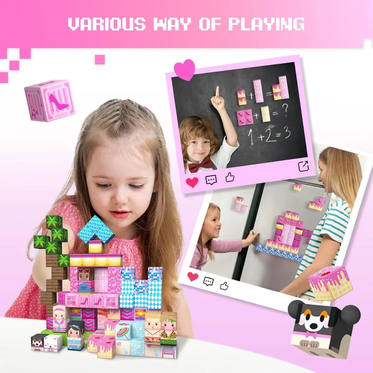 Magnetic Building Blocks Castle & Villa Set – STEM Construction Toy, Ages 3+