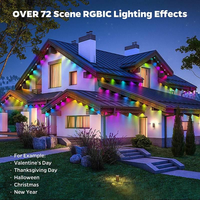 Smart RGBIC Outdoor Lights - Weatherproof, App & Voice Control