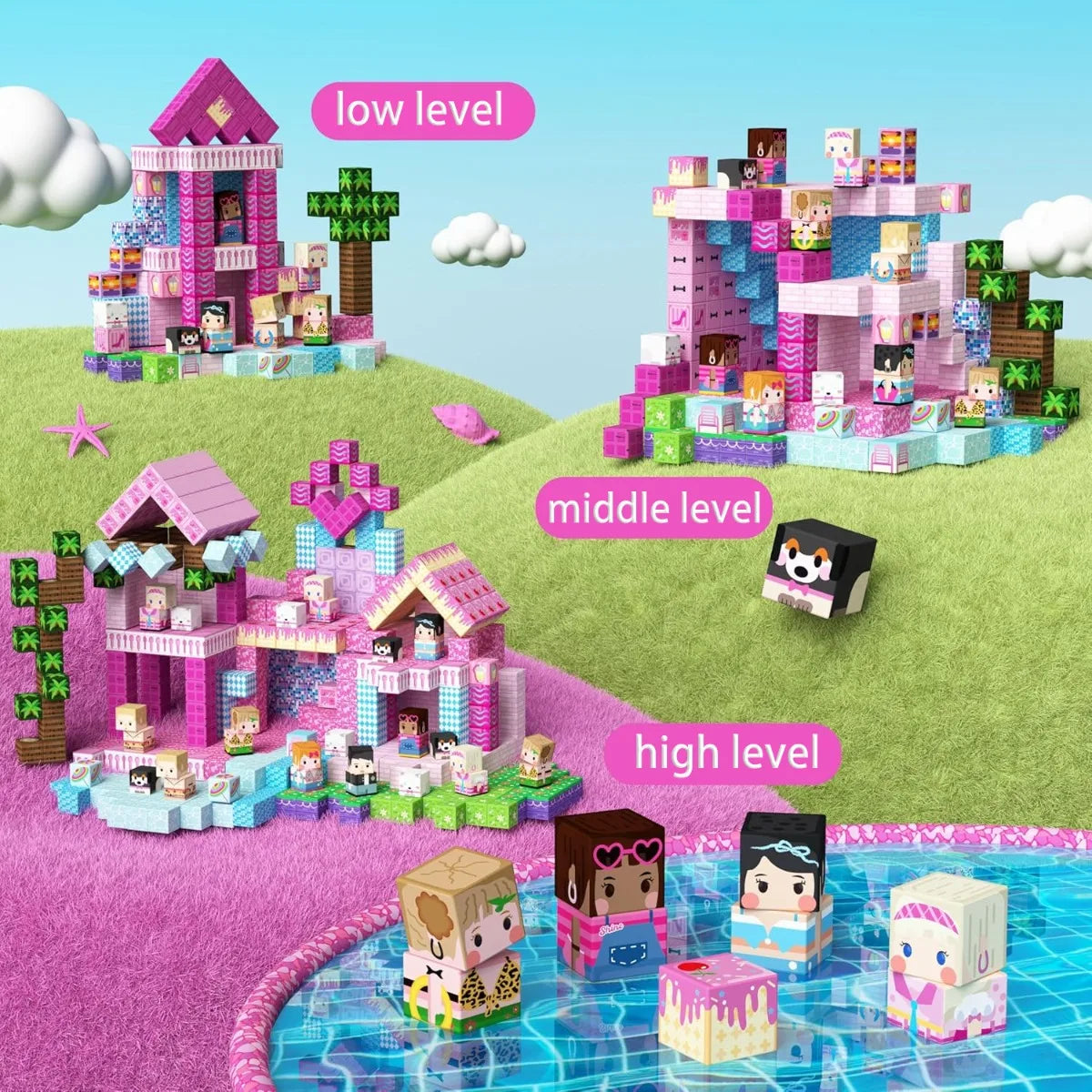 Magnetic Building Blocks Castle & Villa Set – STEM Construction Toy, Ages 3+