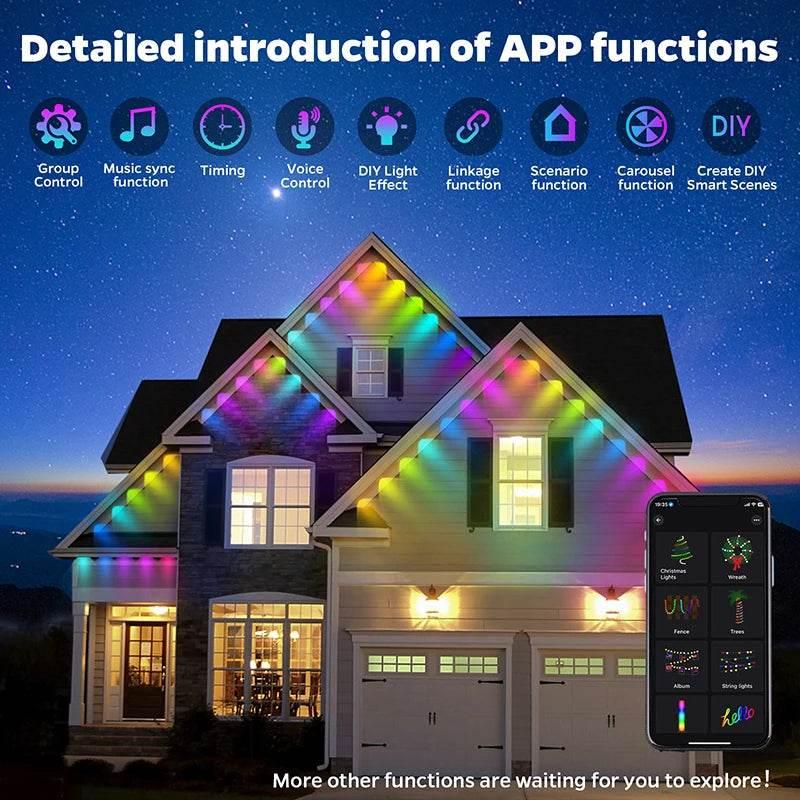 Smart RGBIC Outdoor Lights - Weatherproof, App & Voice Control