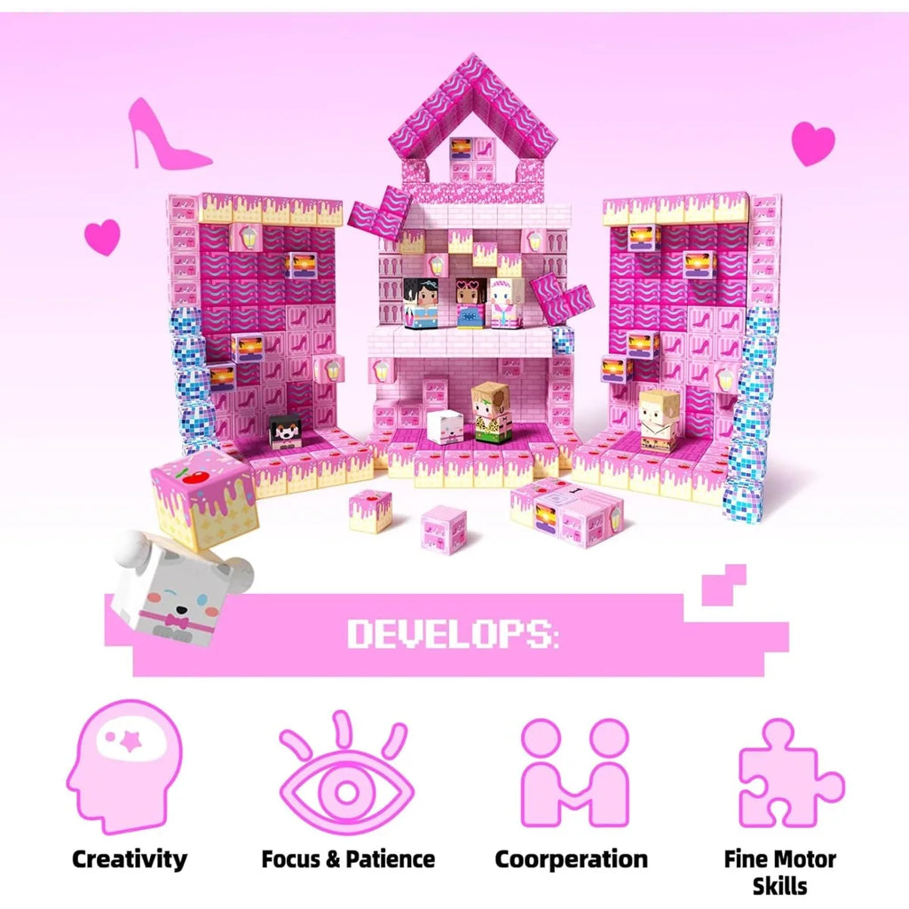 Magnetic Building Blocks Castle & Villa Set – STEM Construction Toy, Ages 3+