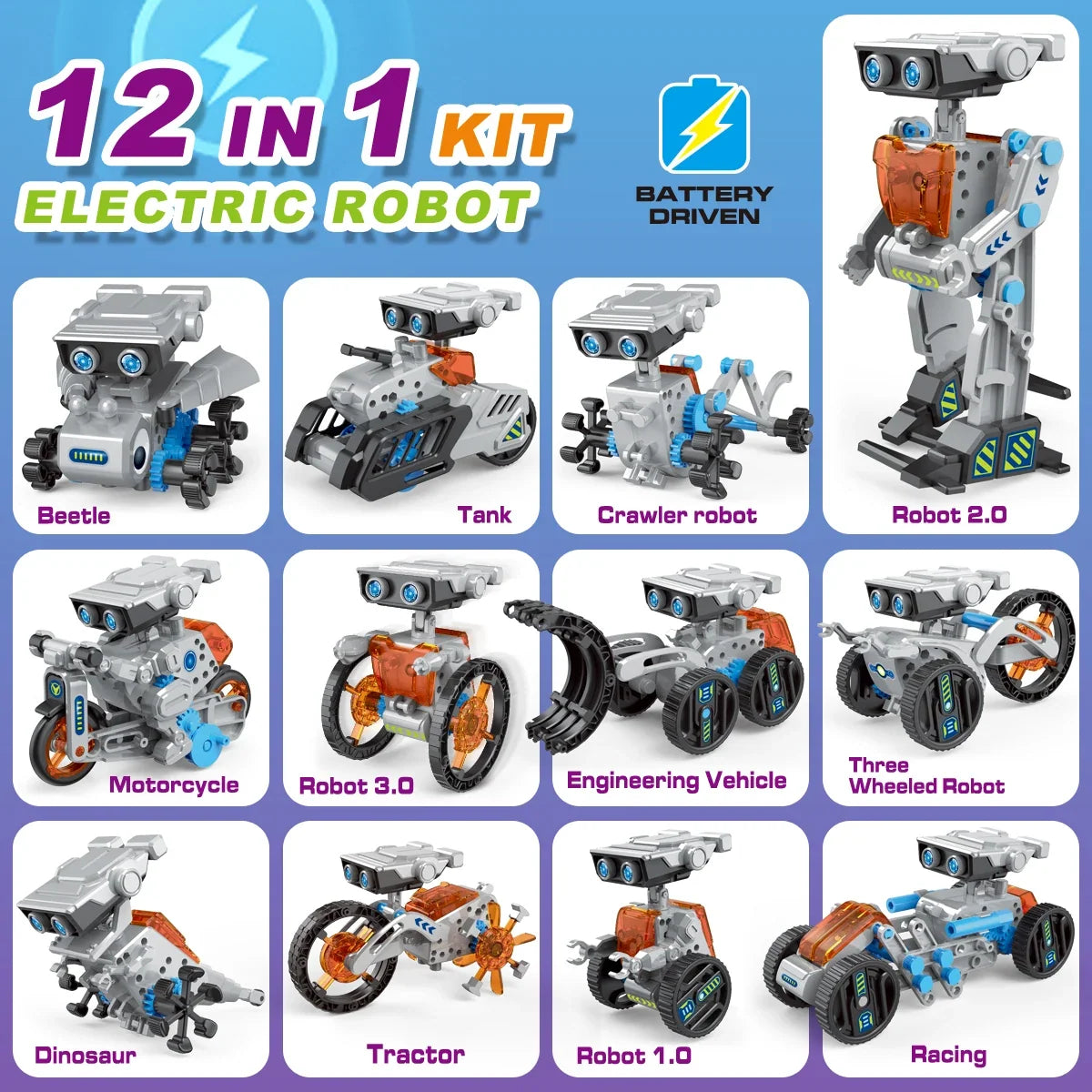 12-in-1 Solar Robot Science Kit – DIY STEM Building Toy, Ages 6+