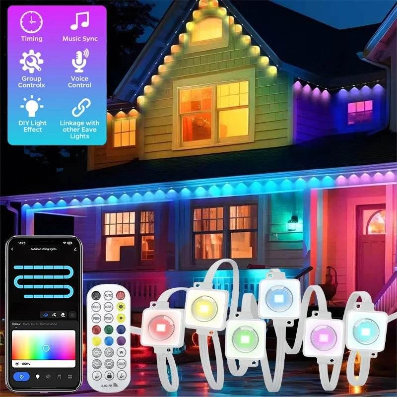 Smart RGBIC Outdoor Lights - Weatherproof, App & Voice Control