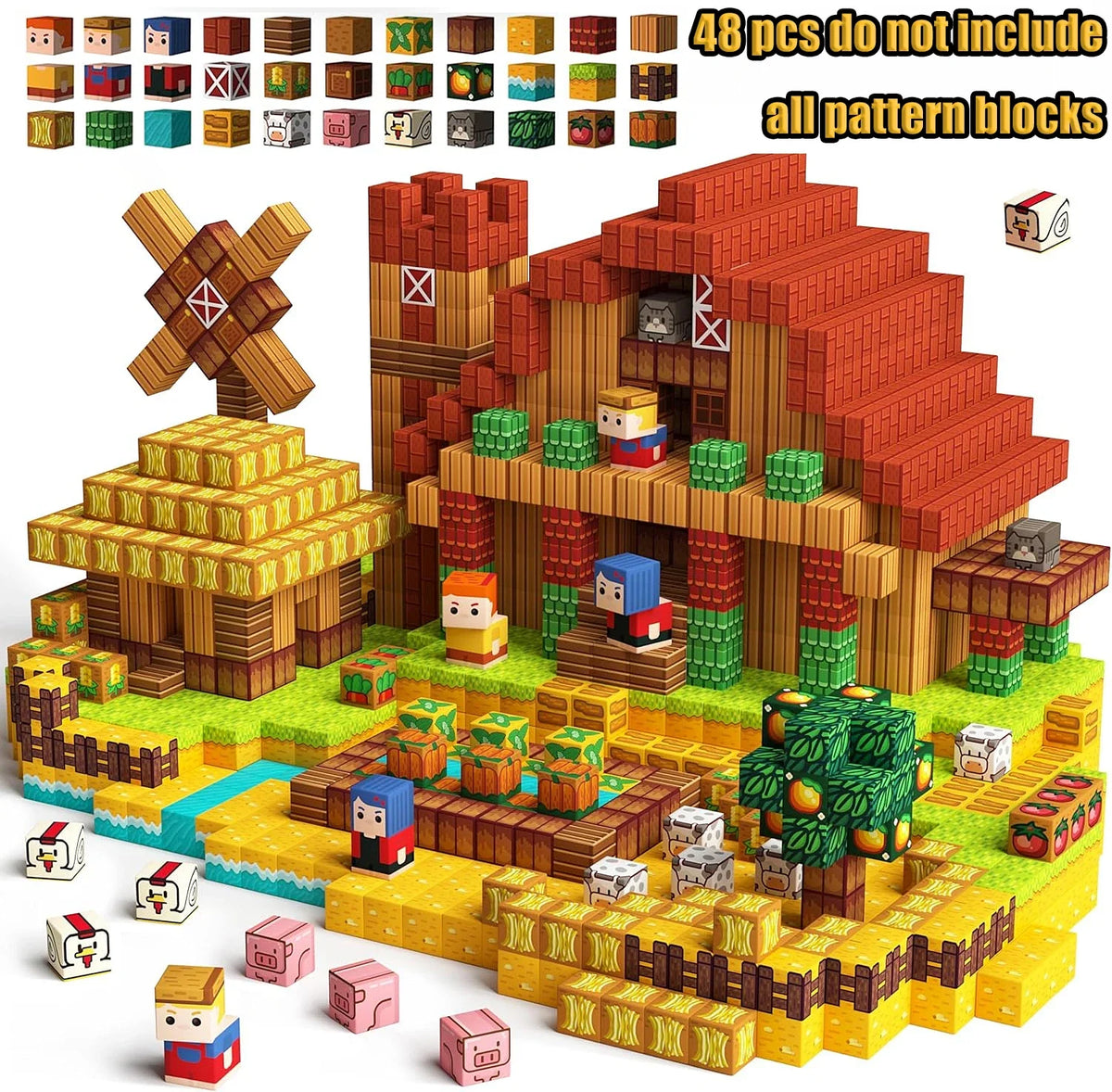 Magnetic Building Blocks Castle & Villa Set – STEM Construction Toy, Ages 3+