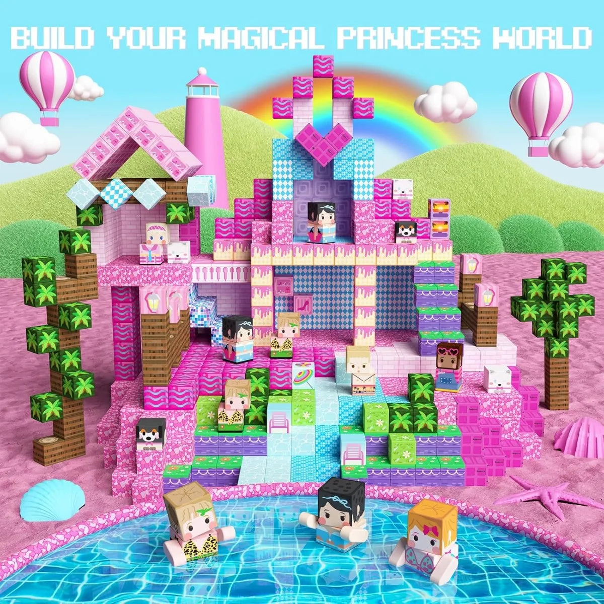 Magnetic Building Blocks Castle & Villa Set – STEM Construction Toy, Ages 3+