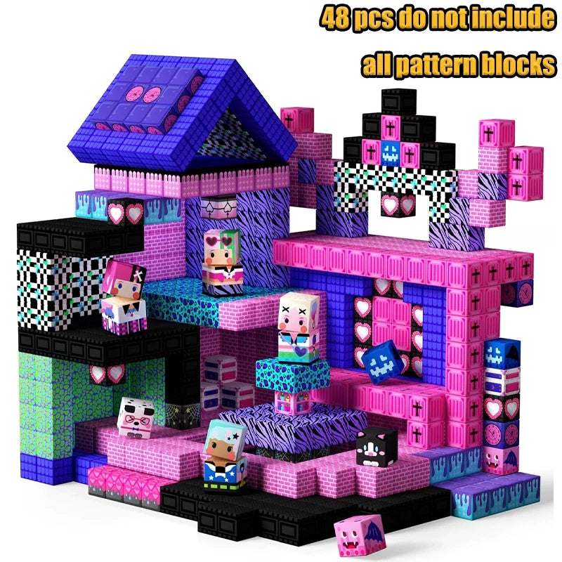 Magnetic Building Blocks Castle & Villa Set – STEM Construction Toy, Ages 3+