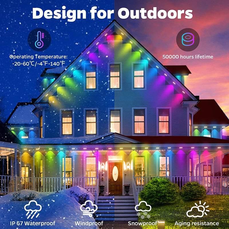 Smart RGBIC Outdoor Lights - Weatherproof, App & Voice Control