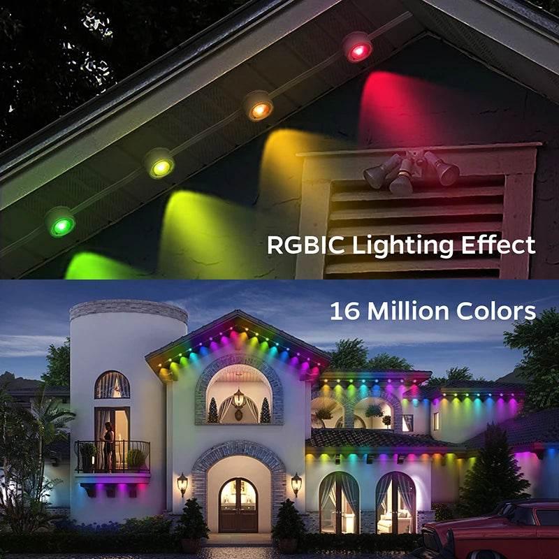 Smart RGBIC Outdoor Lights - Weatherproof, App & Voice Control