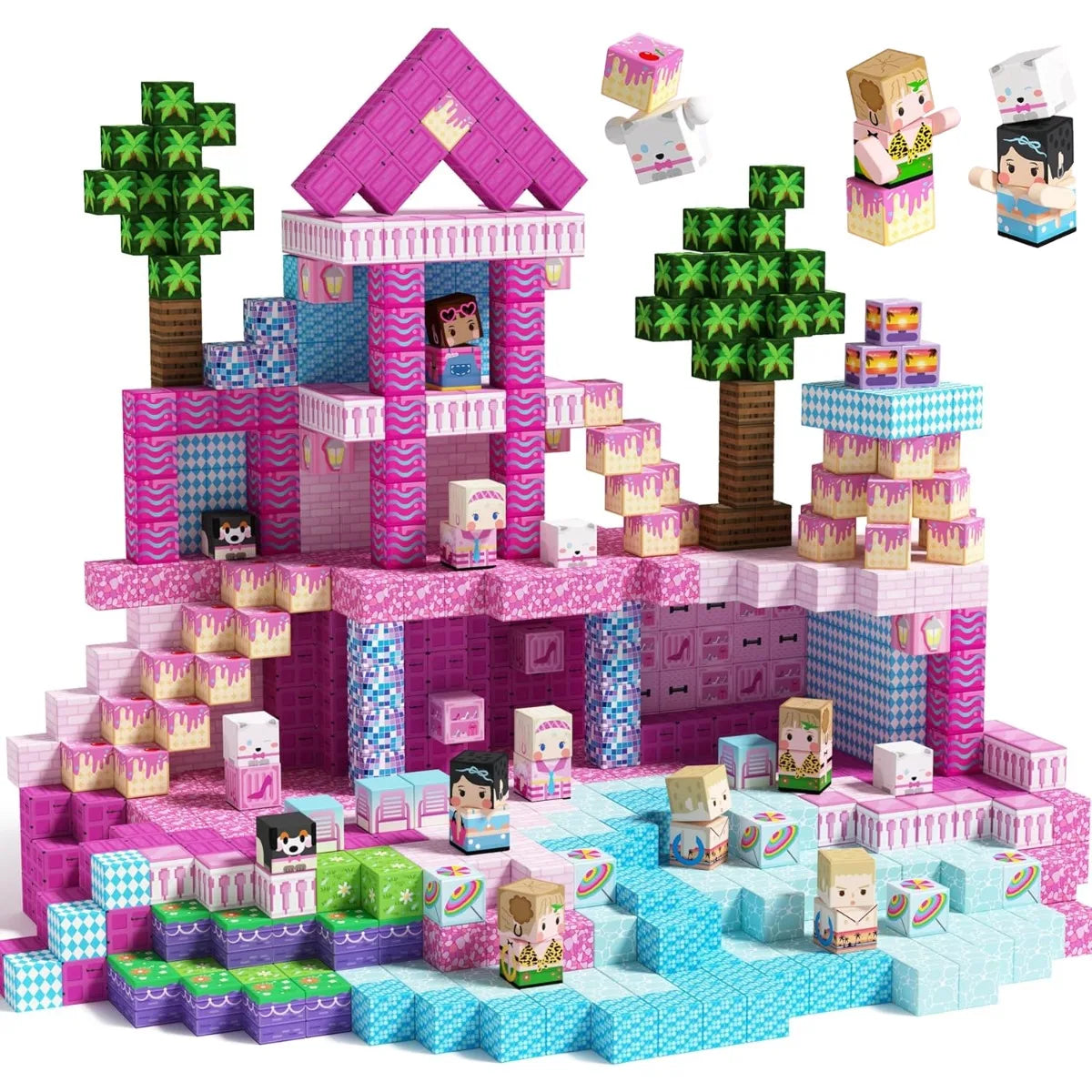 Magnetic Building Blocks Castle & Villa Set – STEM Construction Toy, Ages 3+