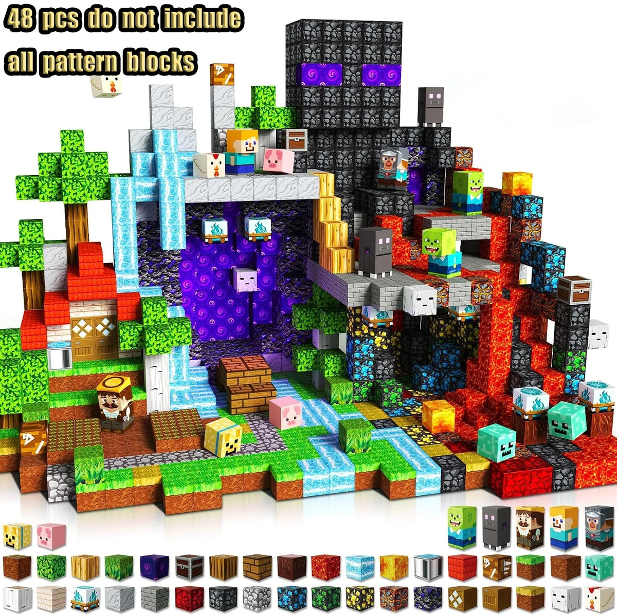 Magnetic Building Blocks Castle & Villa Set – STEM Construction Toy, Ages 3+