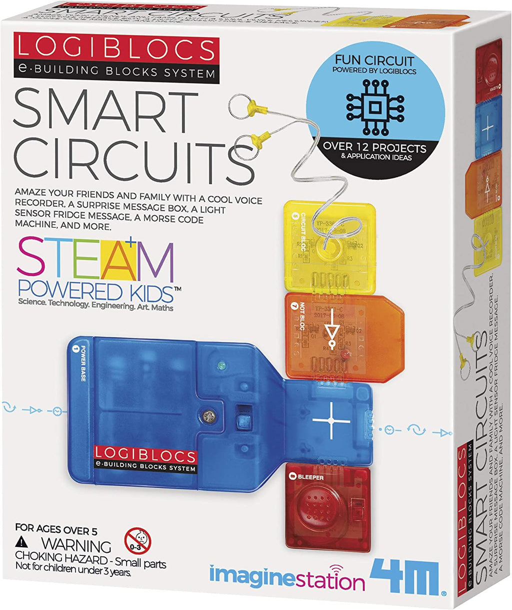 4M Logiblocs Smart Circuits Kit – Plug-and-Play Electronics STEM Kit, Ages 5+