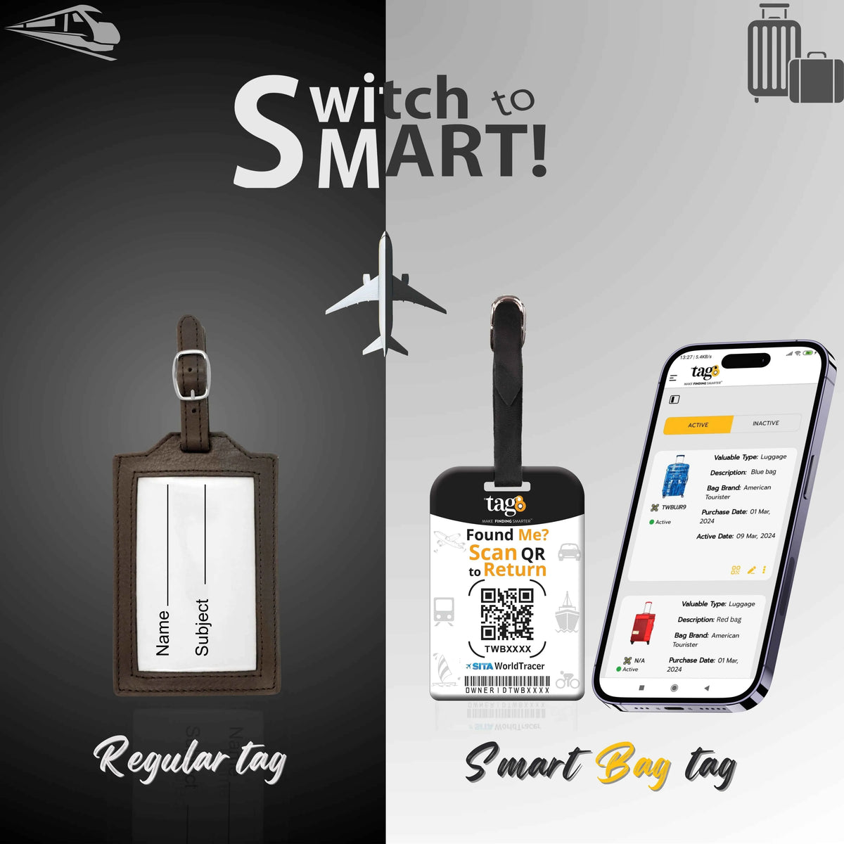Smart Bag Security Tag - Germany Flag [Pack 2]