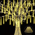 Icicle Snowfall Meteor Shower Outdoor Christmas Lights - 8 Tubes, 192 LEDs
